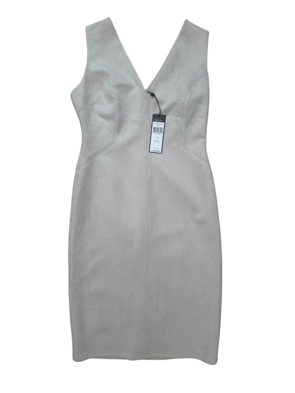 BCBGMAXAZRIA Alda Sleeveless V-Neck Micro-Suede Sheath Dress Sz M MSRP $248 NWT